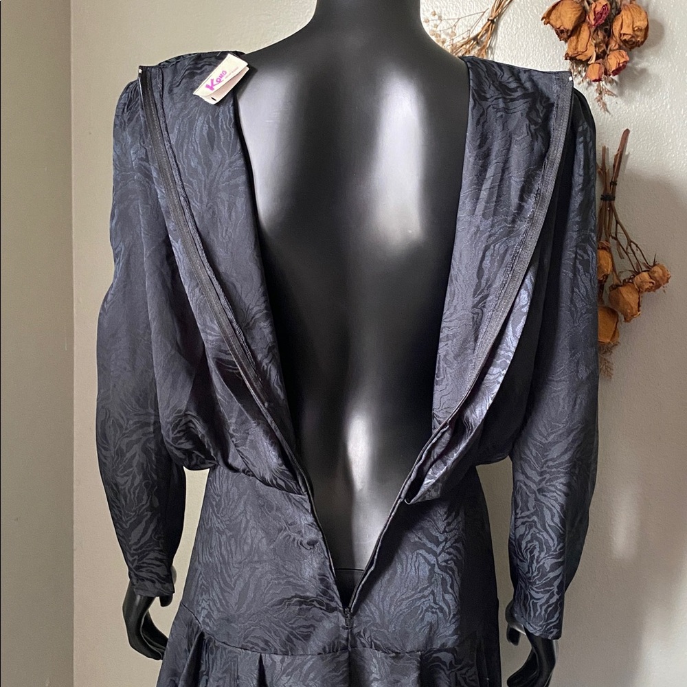 Vintage Black Textured Dress by Kono - Picture 12 of 14